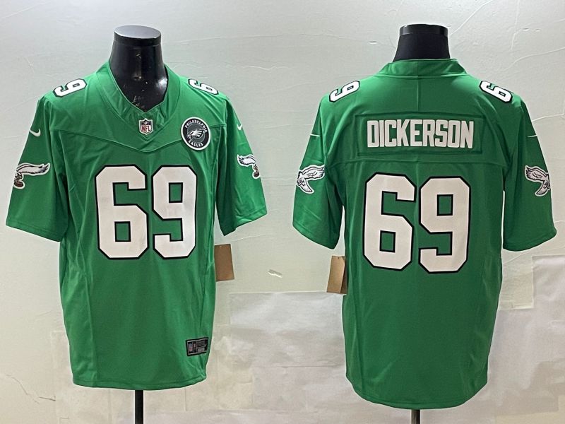 Men Philadelphia Eagles #69 Dickerson Green Retro three generations 2025 Nike Limited NFL Jersey style 3
